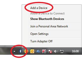 Or click the Bluetooth icon on the bo om right-hand corner of your computer screen and