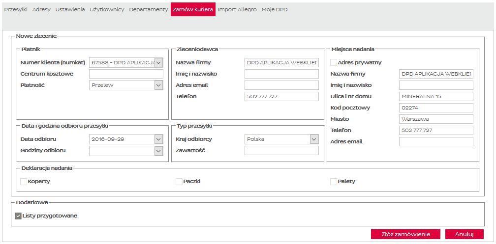Creating an order The User clicks on #New Orders on the Order List screen to display the new order screen and the data entry form.