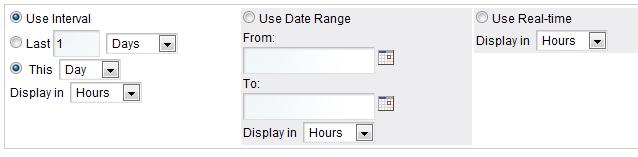 Use Interval: Use the various options to select an interval range for the report to run against. Time intervals are always determined relative to the time that the report is run.