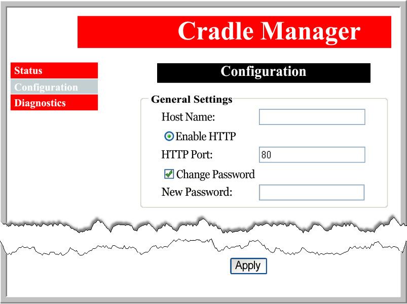 Changing the Password You can change the password from the Cradle Manager window. 1.