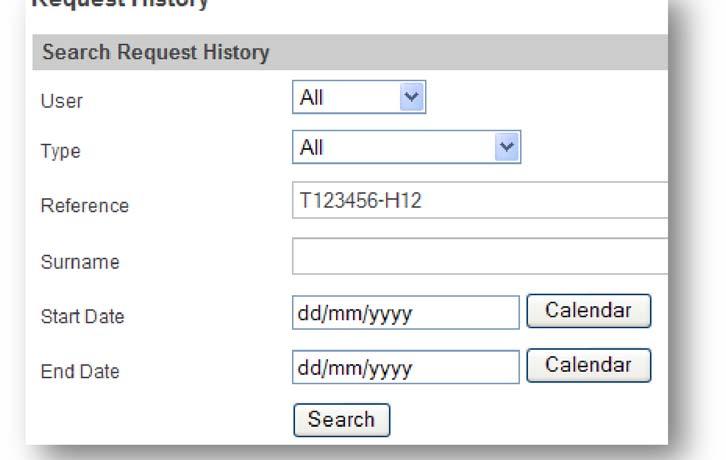 13 Request History All administrators and permitted Users are able to view all requests (cards, Direct Debits and Uconnect messages) that have been received from your organisation via the Webconnect