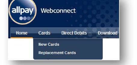 6 Cards Webconnect enables you to order new and replacement cards for your customers.
