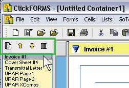 Adding Forms Method A: Open a new report by choosing New, Empty Container from the File Menu. Click on and hold the desired form from the Forms Library.