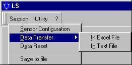 10.3 Data Transfer Menu Into Excel File Caution : To use the Excel data transfer function, it is necessary to install the software Microsoft Excel on your computer.