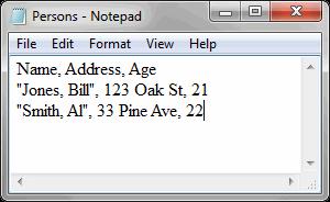 External table file formats for import into ArcGIS Plain ASCII text with comma separated values (.
