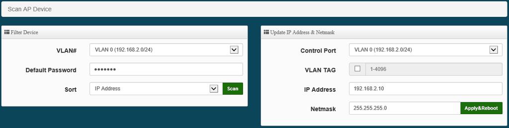 CAP Mode allows administrators to scan for AP devices within their virtual LAN and import them into the management