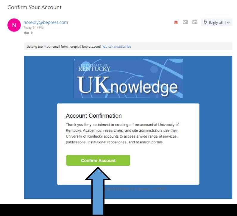 Click the Confirm Account button in the message. Your account is now activated. The UKnowledge system works best with the FireFox and Chrome browsers.