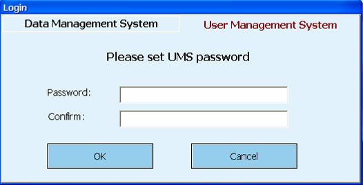 Click the User Management System tab, a dialog box asking for a password to Enter Diabetes User Management System will be displayed as below.