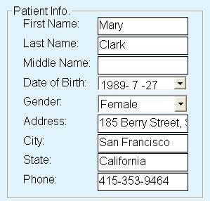 5.3.1 Patient Information Set your own information by changing the First Name, Last Name and other patient Information directly. First Name and Last Name can not be empty.