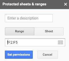 Click +Add a sheet or range. Click Range to protect a range of content or Sheet to protect a whole sheet.