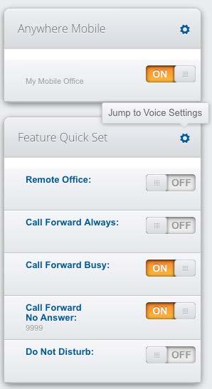 Feature Quick Set The key features that you will need to manage are located on your Dashboard view. From the Feature Quick Set tile you can:. Turn key features ON and OFF.