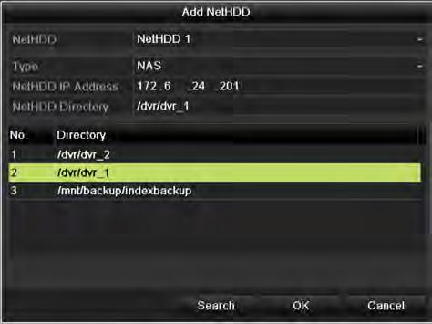 Figure 10. 8 Add NAS Disk Add IP SAN: 1) Enter the NetHDD IP address in the text field.