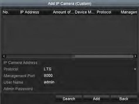 4. To add other IP cameras: 1) Click the Custom Adding button to pop up the Add IP Camera (Custom) interface. Figure 2.