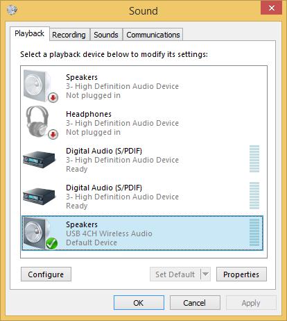 2.3 Setup Quadraphonic Surround Sound 2.3.1 Setup for Windows 1. Clicking on Start>Control Panel>Hardware and Sound>Sound.