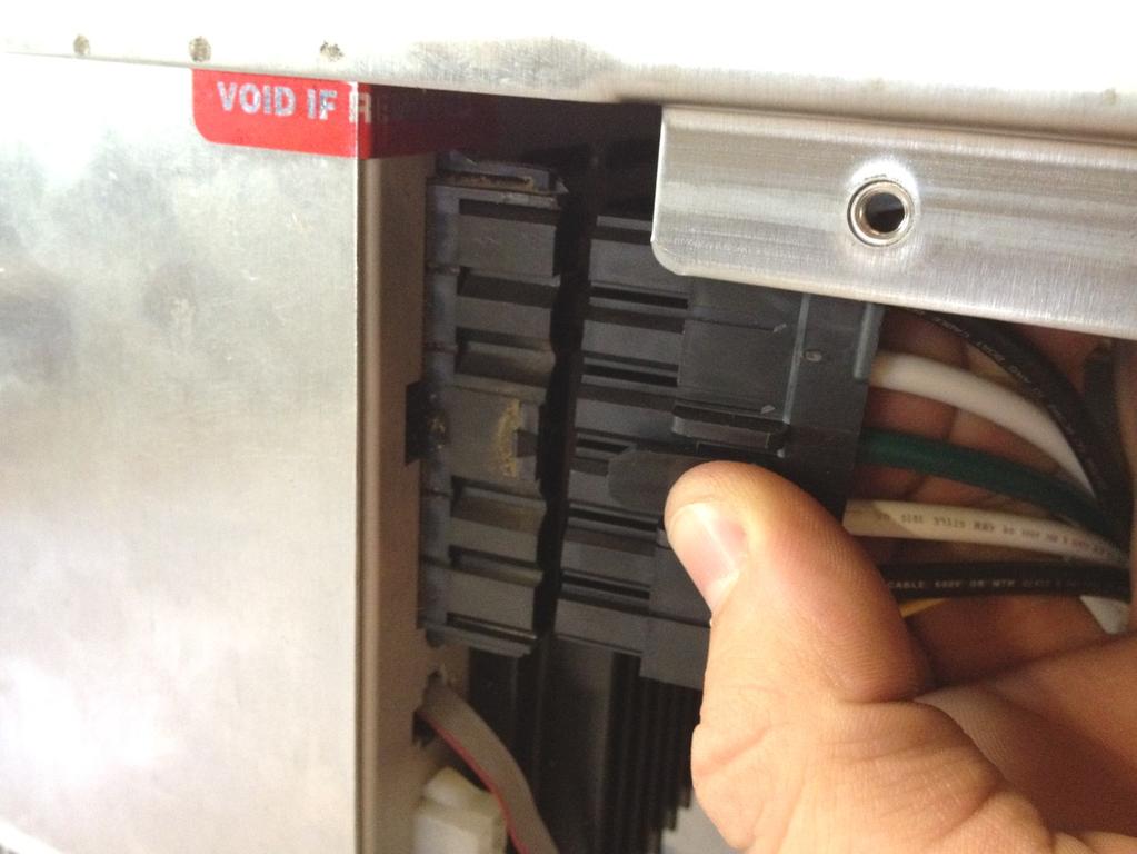 Remove 6 pin high voltage PLUG FROM REAR OF ebox.