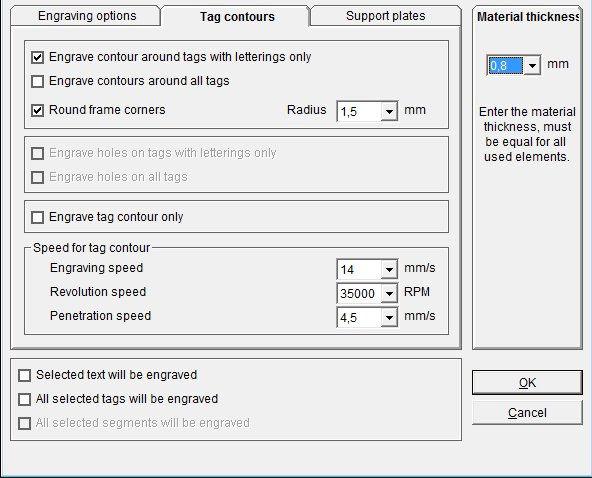 - Only one penetration speed to be used You can set different speeds for individual labeling sequences.