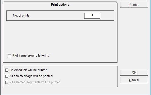 Now choose the printer you require and click on the button Test page. A < Portrait test page > sheet is then printed on the relevant printer.