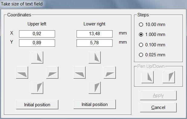 If you are using a plotter or engraver as your output device, you can measure the text fields with the plotter.