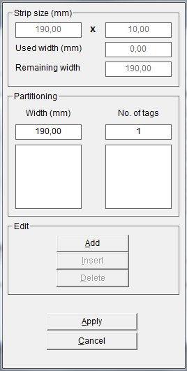 The next thing to do is to define the strip parameters: First select the alignment of the strip. Lay the strip(s) vertically or horizontally on the plotter.