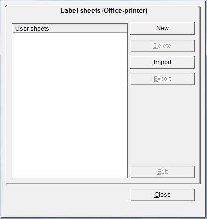 11.3 Setting up label sheets for office printers Call up the Designer under > Extras > Designer / Layouter for > Label sheets (Office printer).