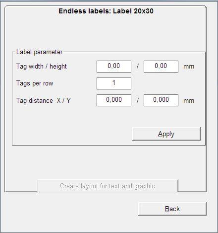 11.4.1 Design an endless label Enter the width and height of the