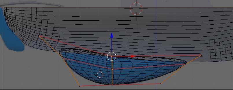Adjust the control vertices to shape the object to the keel as shown below.