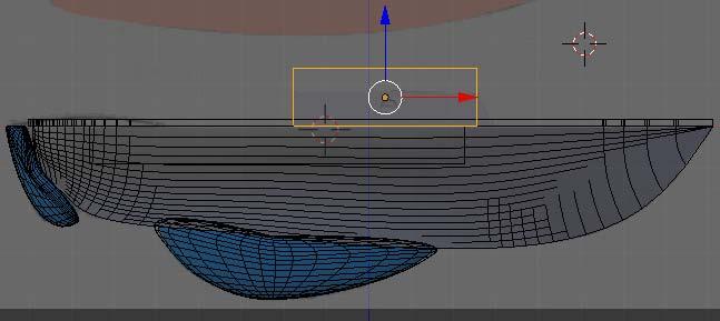 Go to Front View. Place your 3D cursor above the sailboat, press SHIFT-A and add a plane object. Go to Wireframe display mode.