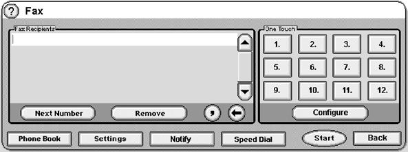 Fax user interface The new fax user interface is depicted below.