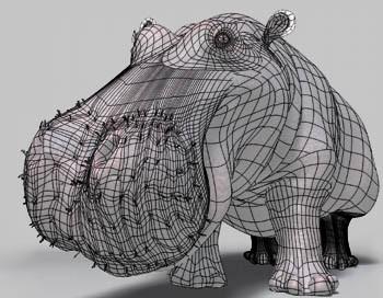Modeling a hippo: Wireframe