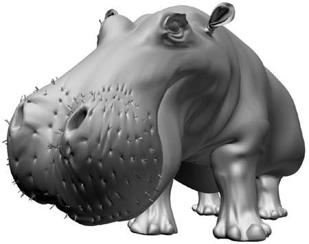 Modeling a hippo: Shaded