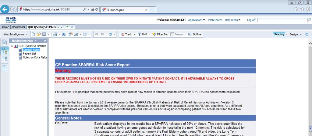 Closing the Report and Logging Off 1. To close the report, click on the red or black cross on the tab.