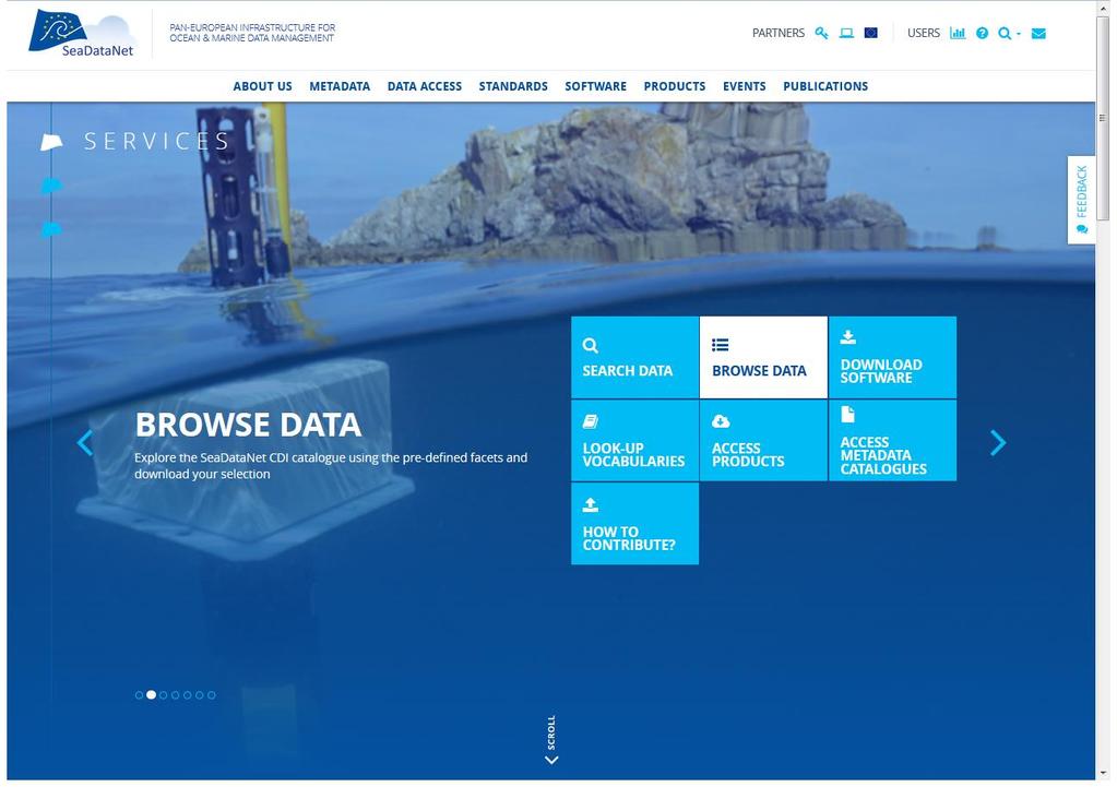 SeaDataNet portal as one stop shop Giving access to Standards, tools, and services,