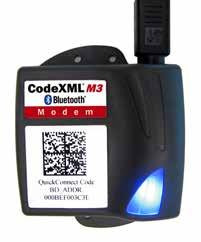 Transmit and receive Bluetooth signals up to 100 meters (300ft) 128-bit Bluetooth authentication and encryption (CodeXML M3 Bluetooth Modem) or 32-bit encryption (CodeXML M2 Bluetooth Modem)