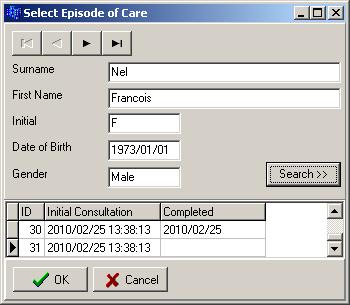 Open an Episode of Care for Management To open a created episode of care, follow these commands on the menu bar: Episode > Open The Select Episode of Care screen will be shown (Figure 11).