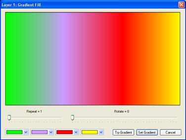 Note: The Gradient fill feature can only be used with full-color RGB signs.