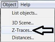 Z-Traces List Go to Object > Z-Traces. This list allows you to view all of the z-traces.