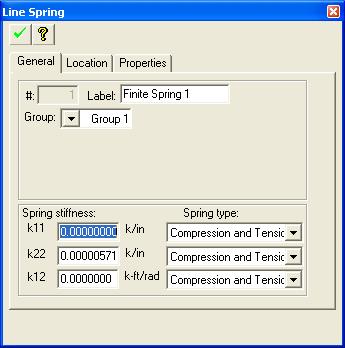 Chapter 2 TOOLBARS AND DIALOG WINDOWS Add Point Spring. This tool is used to specify the point spring at any location on a structure.