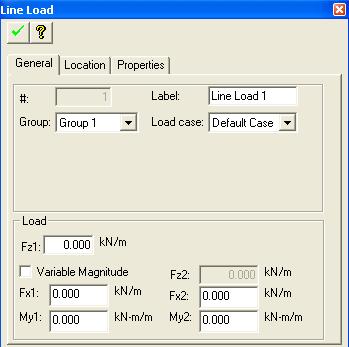 Chapter 2 TOOLBARS AND DIALOG WINDOWS FIGURE 2.20-2 LINE LOAD DIALOG BOX Add Selfweight. This tool enables you to add selfweight at any construction step.