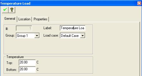 TOOLBARS AND DIALOG WINDOWS Chapter 2 FIGURE 2.20-4 TEMPERATURE LOAD PROPERTY BOX 2.21 REFERENCE LINE TOOLBAR This toolbar groups all tools related to reference line.
