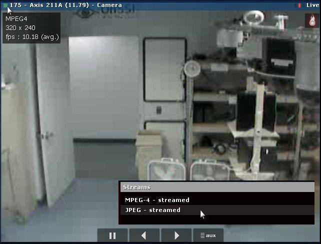 Selecting Alternate Streams If the camera supports it, multiple streams may be viewed from the Ocularis Client. The streams must be configured in the recorder by the system administrator.