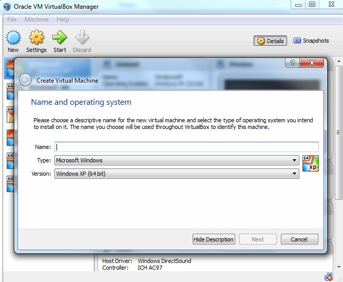 2. Create Virtual Machine Click 'New' button to open a dialog. Type a name for the new virtual machine. Since I am planning to install Ubuntu 14.