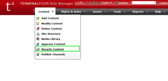 Recycle Content Site Manager Community Extranet - TER.