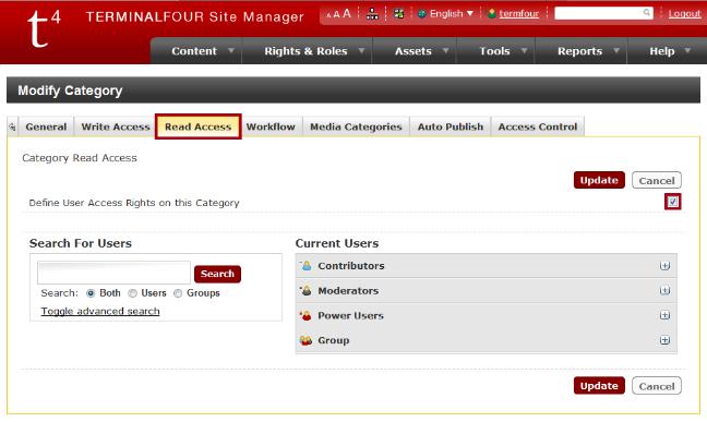 Media Library Site Manager Community Extranet - TERMI... The Media Handler can be configured to hide all Read Only categories. Workflow The Workflow tab allows you to apply a workflow to a category.