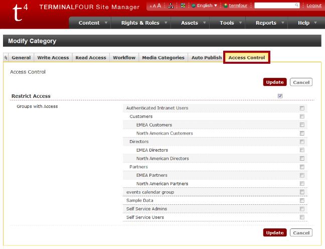 Media Library Site Manager Community Extranet - TERMI... Delete a Category Minimum User Level: Administrator Site Manager Version: 7.