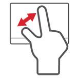 Note: Support for touchpad gestures depends on the active application.