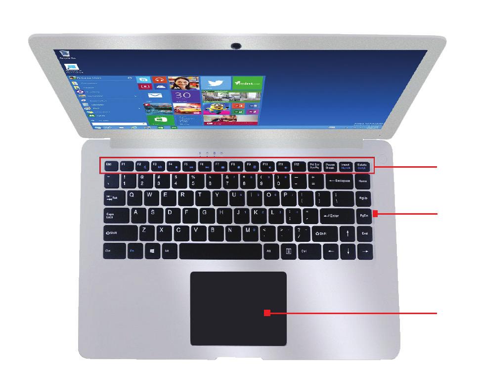 KEYBOARD VIEW 4 3 2 1 # Component Description 1 Touchpad Touch sensitive pointing device. The touchpad and selection buttons form a single surface.
