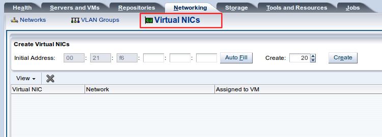 Chapter 5 Create VNICs Table of Contents 5.1 Creating VNICs... 19 The VNIC Manager creates Virtual Network Interface Cards (VNICs), which are used by virtual machines as network cards.