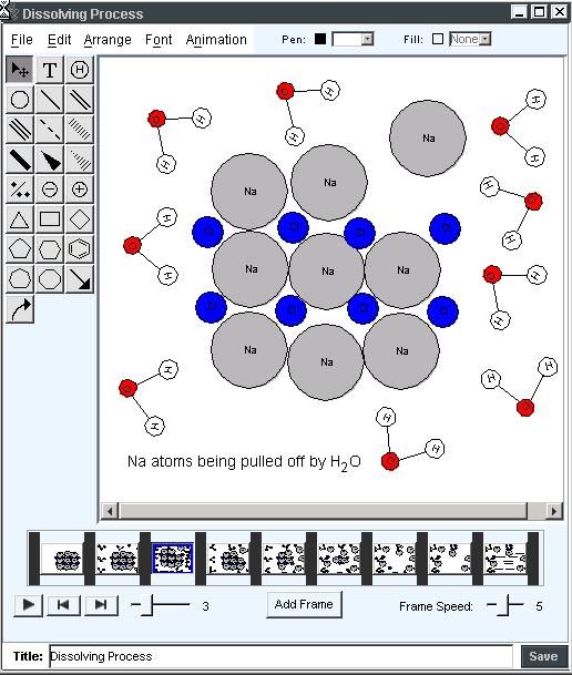 Figure 11. Animation tool (with comment area hidden). To create an animation, first make a drawing of the initial frame. To create a second frame, press the Add Frame button.