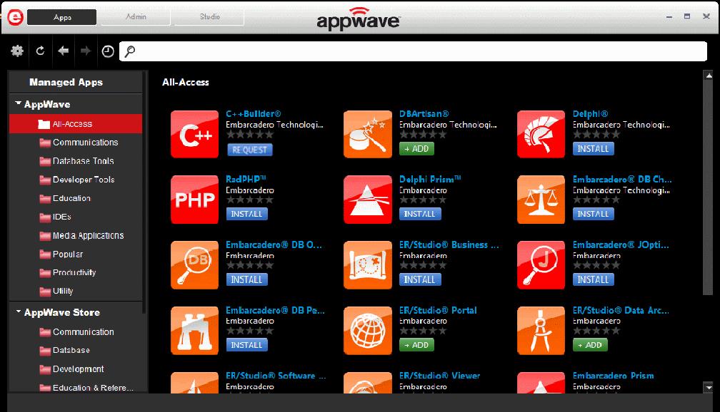 USE APPWAVE BROWSER APPS > THE APPWAVE BROWSER INTERFACE The next image shows the user interface to