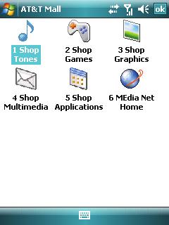 AT&T MEdia TM Mall AT&T Mall is your launch pad for shopping for several types of content for your device, like applications, games, graphics, ringtones and other multimedia content.